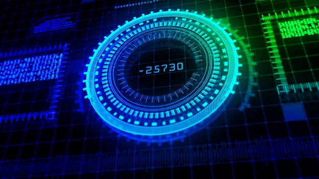 Hi-tech digital display holographic abstract background Premium Photo