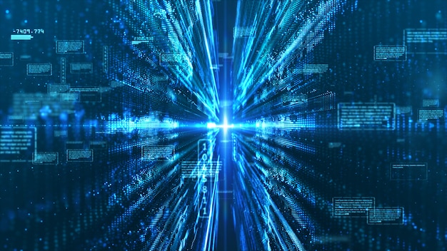 Hi-tech digital display holographic information abstract background Premium Photo