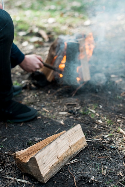 Free Photo | High angle bonfire with smoke