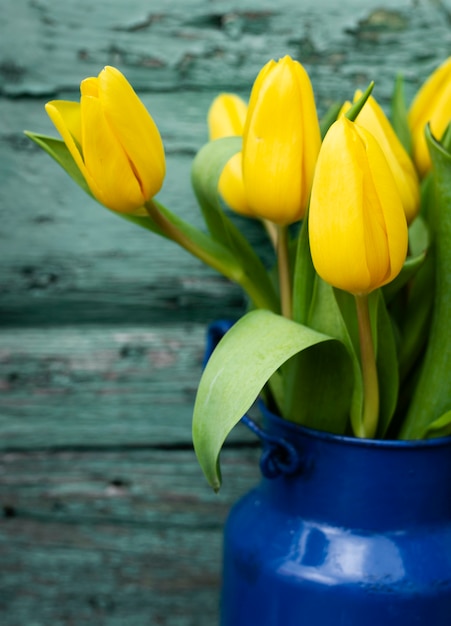 Download Free Photo High Angle Bouquet Of Yellow Tulips Yellowimages Mockups