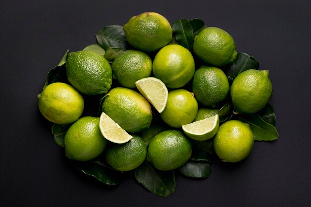 High angle of pile of limes | Free Photo