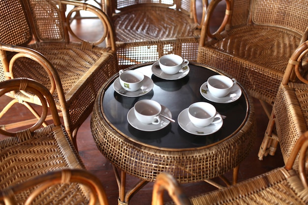 tea set with table