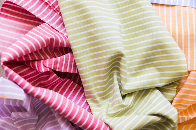 High angle view of colorful striped pattern textile Free Photo