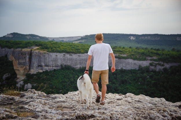 siberian husky hiking