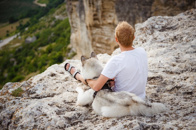 siberian husky hiking