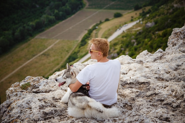 siberian husky hiking