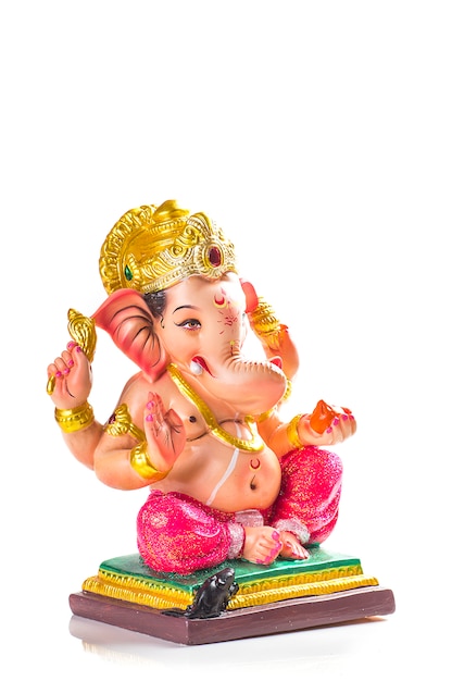 Premium Photo | Hindu god ganesha. ganesha idol on white.