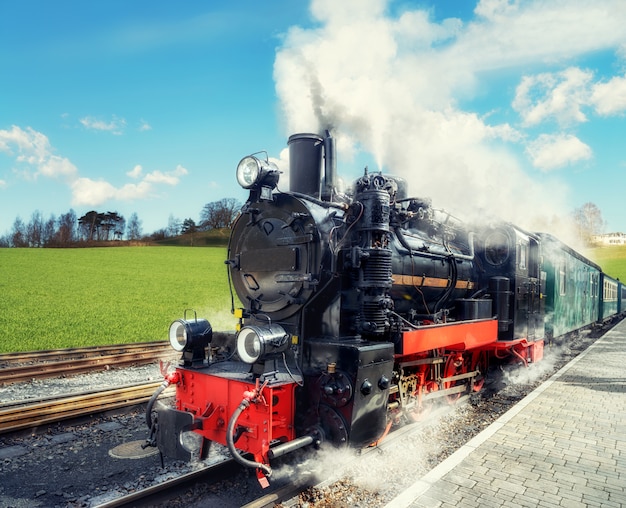 Premium Photo | Historical steam train on island rugen in germany