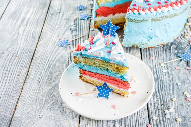 自家製アメリカ独立記念日ケーキ プレミアム写真