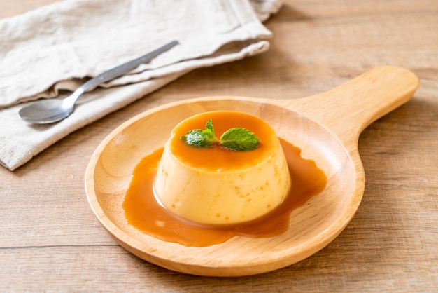 Premium Photo | Homemade caramel custard pudding