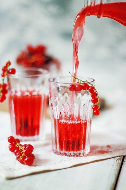 Free Photo Homemade Cold Red Currant Berry Drink