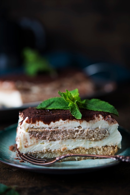 Premium Photo | Homemade italian dessert tiramisu cake