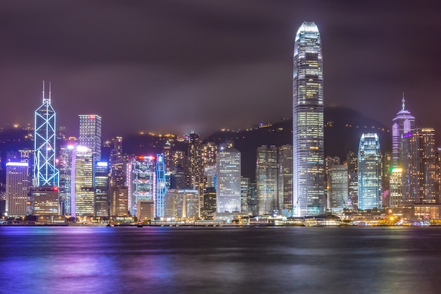 Premium Photo | Hong kong skyline cityscape downtown skyscrapers over ...