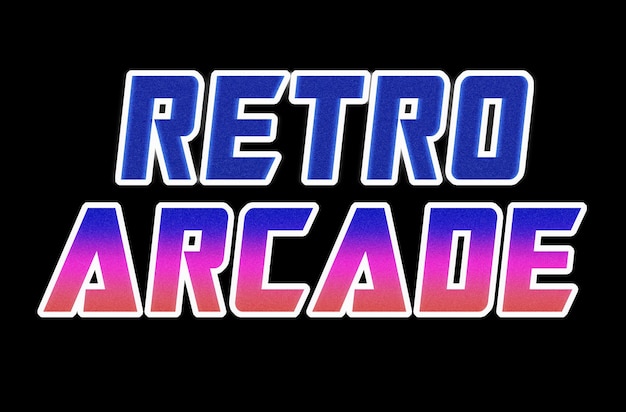 Premium Photo | Horizontal retro arcade text illustration background