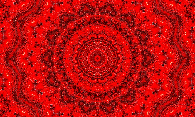 Premium Photo | Horror red star kaleidoscope pattern wallpaper design.