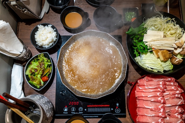 Premium Photo Hot Pot For Japanese Shabu Shabu And Sukiyaki