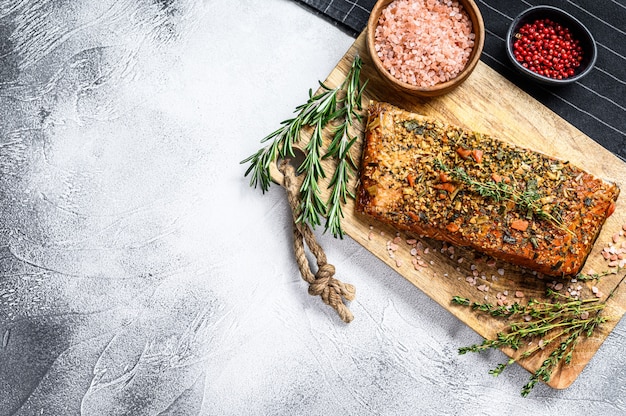 Premium Photo | Hot smoked salmon fillet