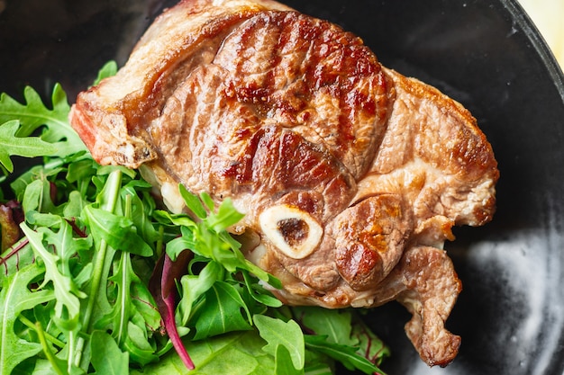 Premium Photo | Hot steak fresh meat beef on the bone lamb or beef ...
