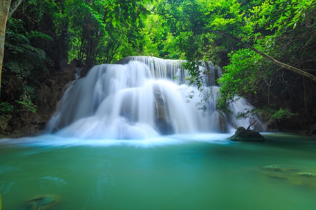 Premium Photo | Huay mae kamin waterfall in khuean srinagarindra ...