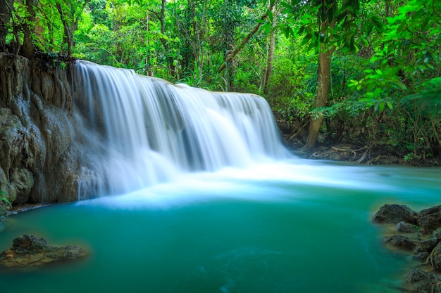 Premium Photo | Huay mae kamin waterfall in khuean srinagarindra ...