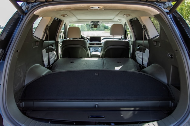 Premium Photo | Huge, clean and empty car trunk in interior of compact ...