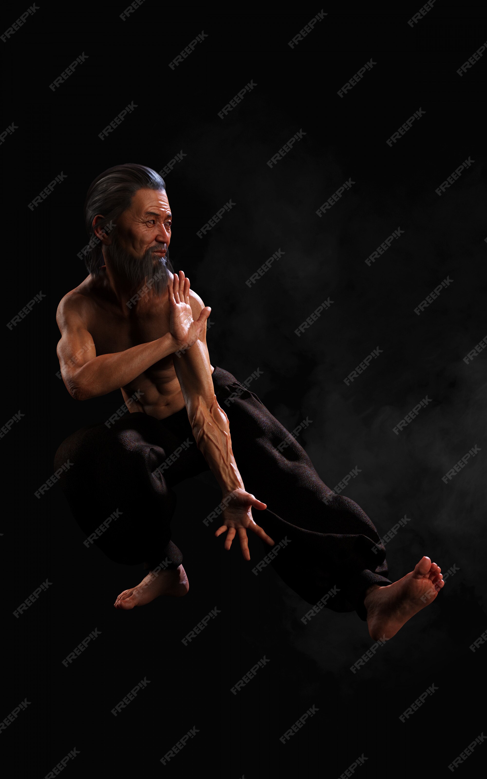 Premium Photo | Human martial arts sports training with clipping path