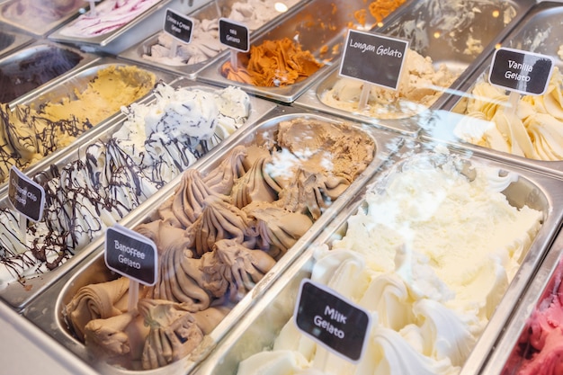 Premium Photo | Ice cream gelato in shop