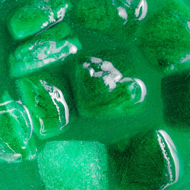 green ice cubes