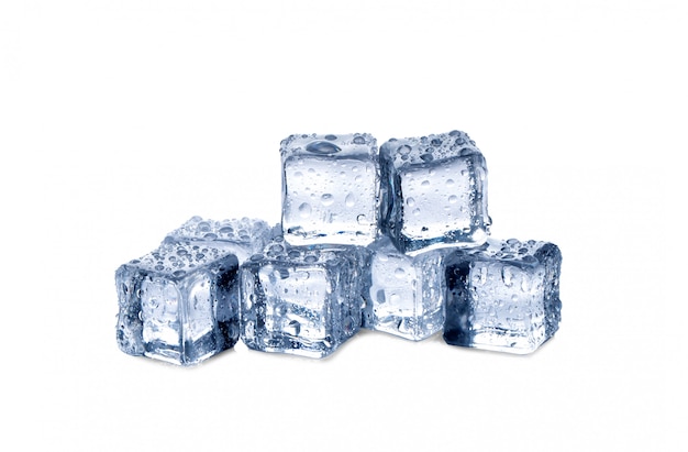 Premium Photo | Ice cubes on white