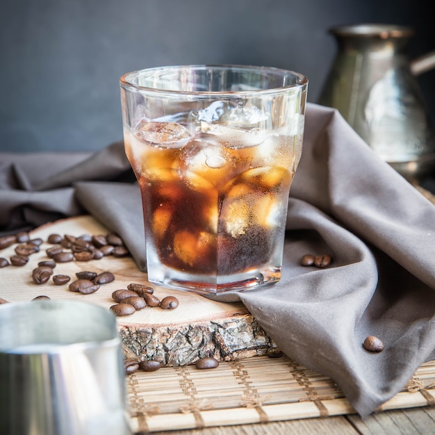 Premium Photo | Iced coffee in a glass