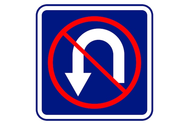 Premium Photo | Illustration of no return sign on blue background