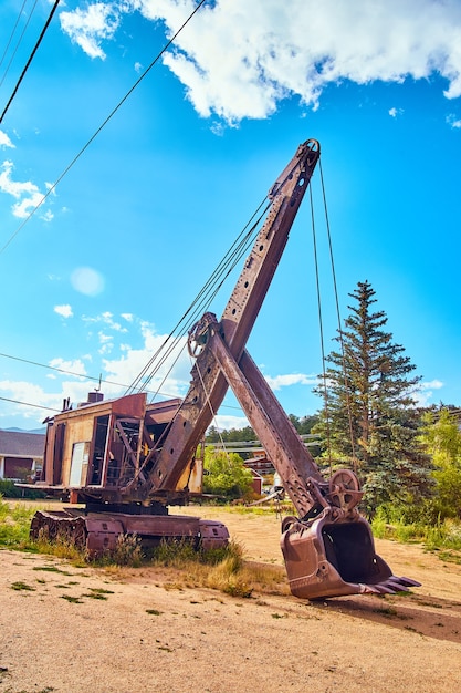 Premium Photo | Image of large mining equipment against bold blue sky