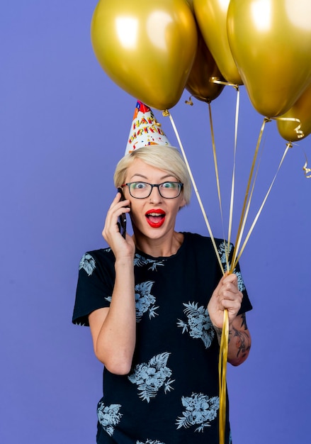 Free Photo | Impressed young blonde party woman wearing glasses and ...