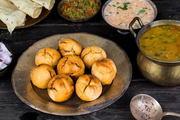 Premium Photo | Indian cuisine dal baati, it is popular in rajasthan ...