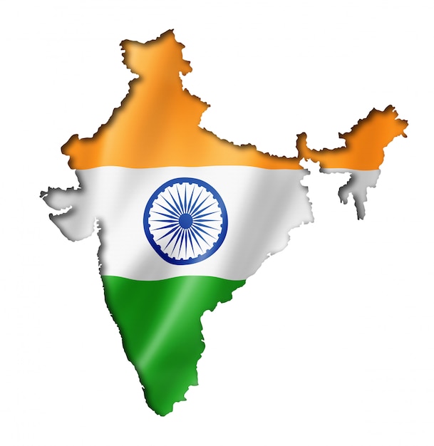 India Map With Flag 