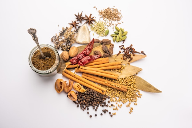 Premium Photo | Indian garam masala powder and colourful spices ...