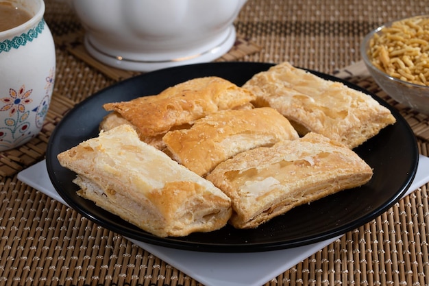 Premium Photo | Indian khari or kharee. indian famous puff pastry snack ...