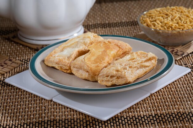 Premium Photo | Indian khari or kharee. indian famous puff pastry snack ...