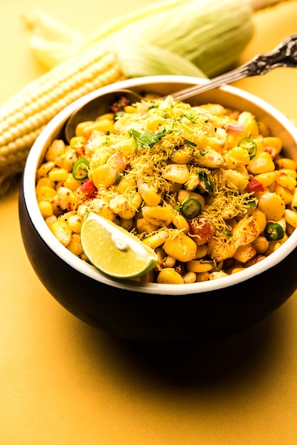 Premium Photo Indian Sweet Corn Chat Or Chat Is An Easy To Make Snack