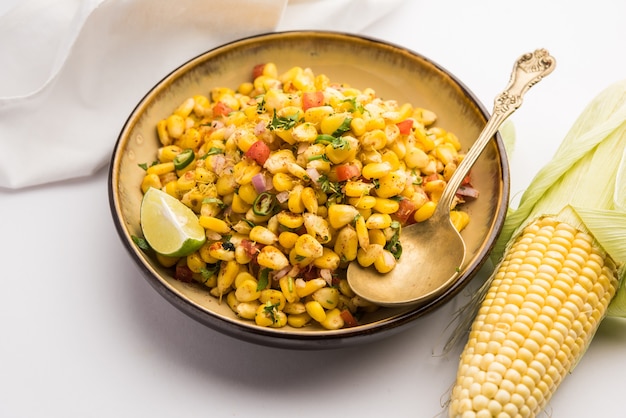 Premium Photo Indian Sweet Corn Chat Or Chat Is An Easy To Make Snack