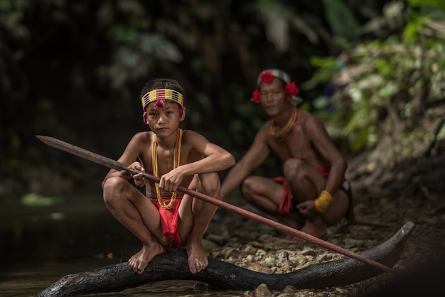 Indigenous inhabitants ethnic of the islands in muara 