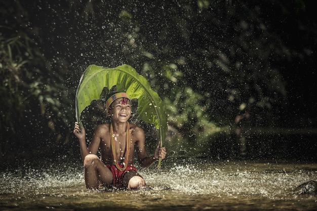 Indigenous inhabitants ethnic of the islands in muara 