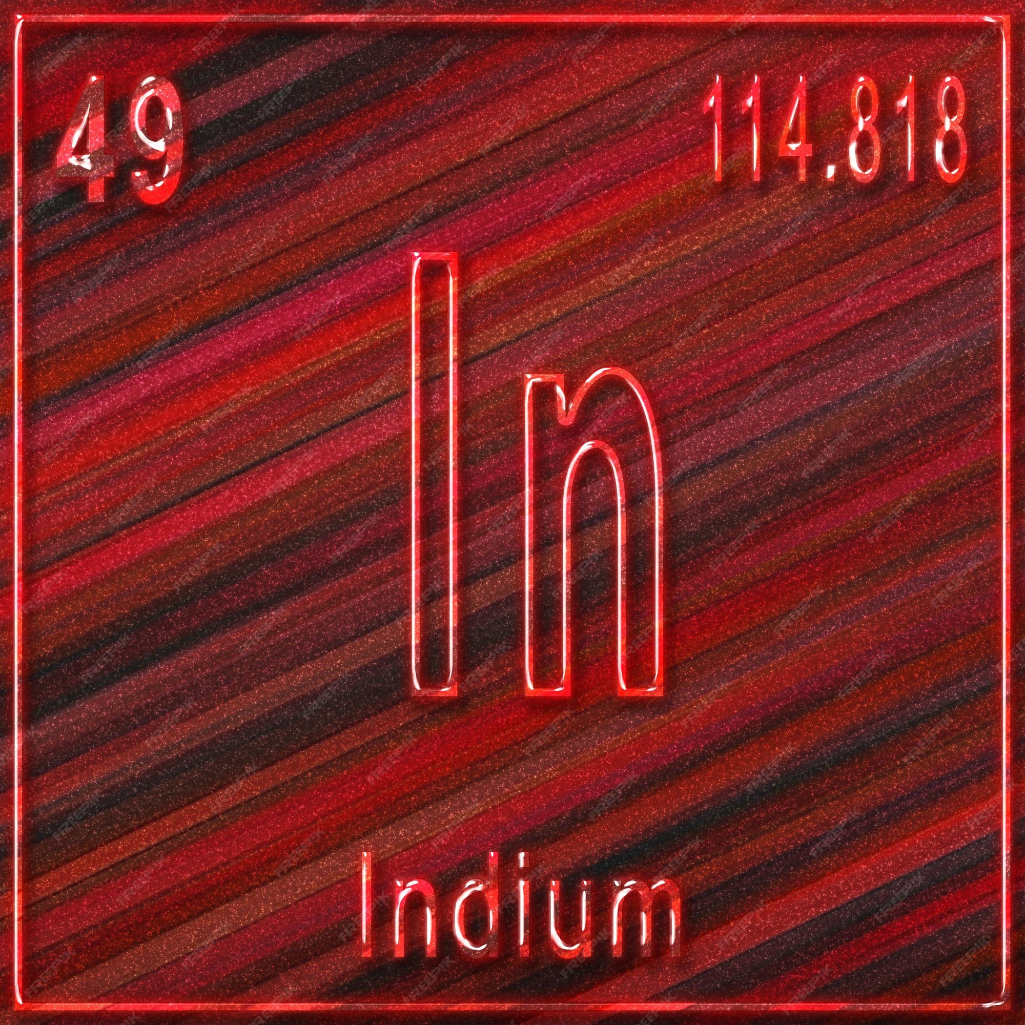 Premium Photo | Indium chemical element, sign with atomic number and