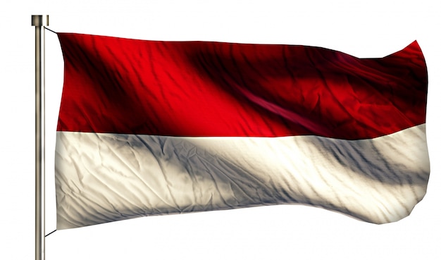 Indonesia Monaco National Flag Isolated 3D White Background Photo ...