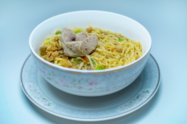 Premium Photo Indonesian Food Mie Ayam Bakso Noodles With Chicken And