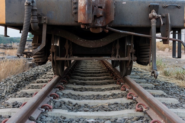 Premium Photo | Industrial rail car wheels closeup photo ,train wheel