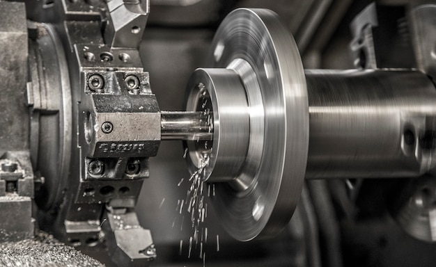 Premium Photo | Industry lathe machine work