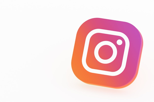 Premium Photo | Instagram application logo 3d rendering on ...