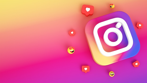 Premium Photo | Instagram icon background with copy space