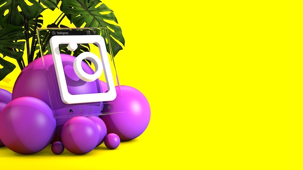 Premium Photo | Instagram logo in 3d rendering isolated